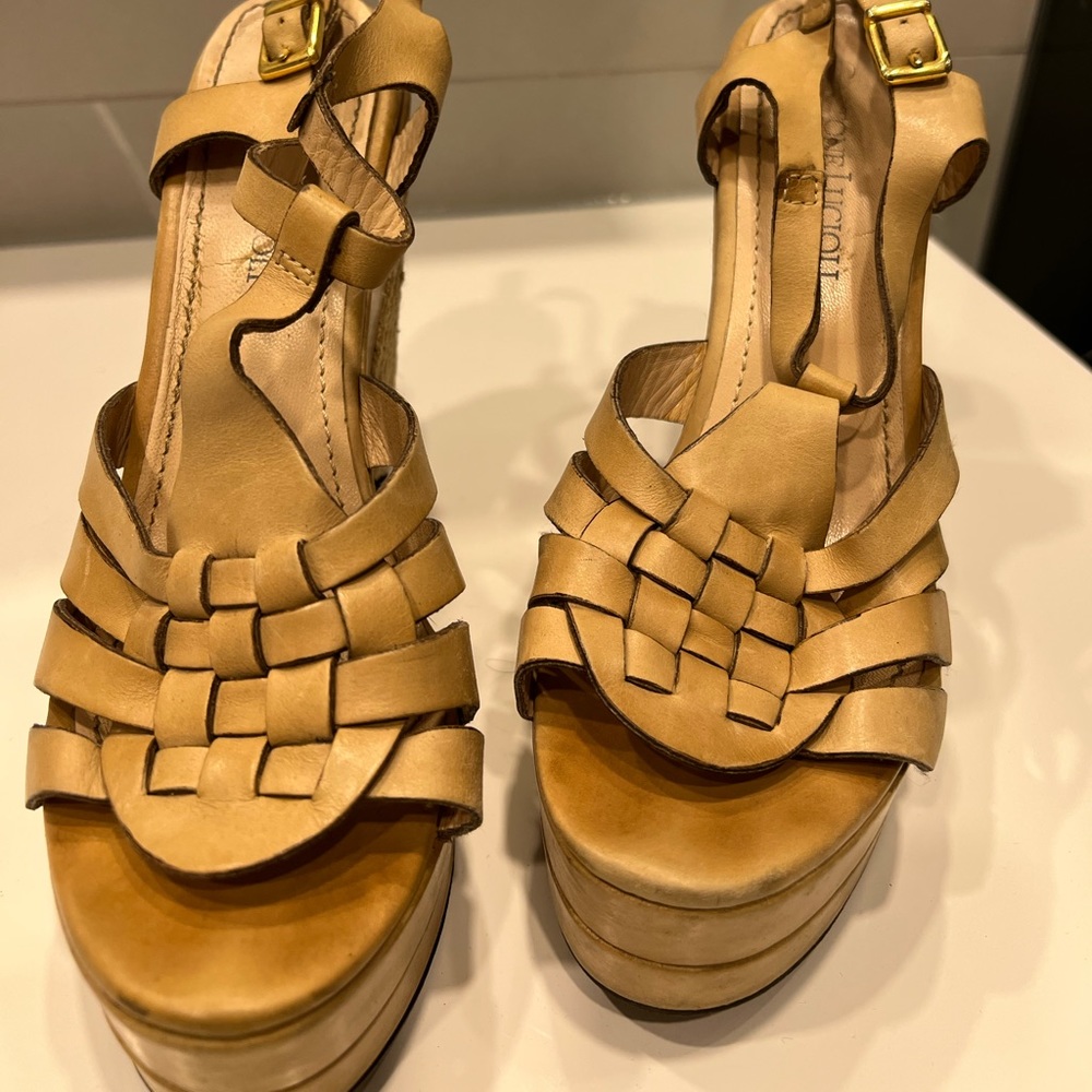 Gastone lucioli espadrille sandal tan nude color size 37
